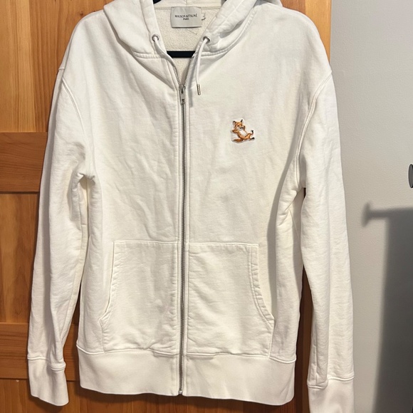 Maison Kitsune white chillax fox hoodie L - Picture 2 of 4